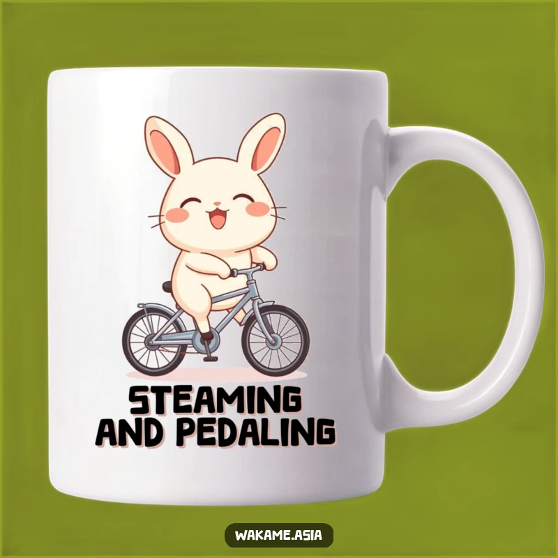 Funny Bao Bun Bicycle Mug: Hilarious Foodie Adventure Gift for a Cheerful Start.