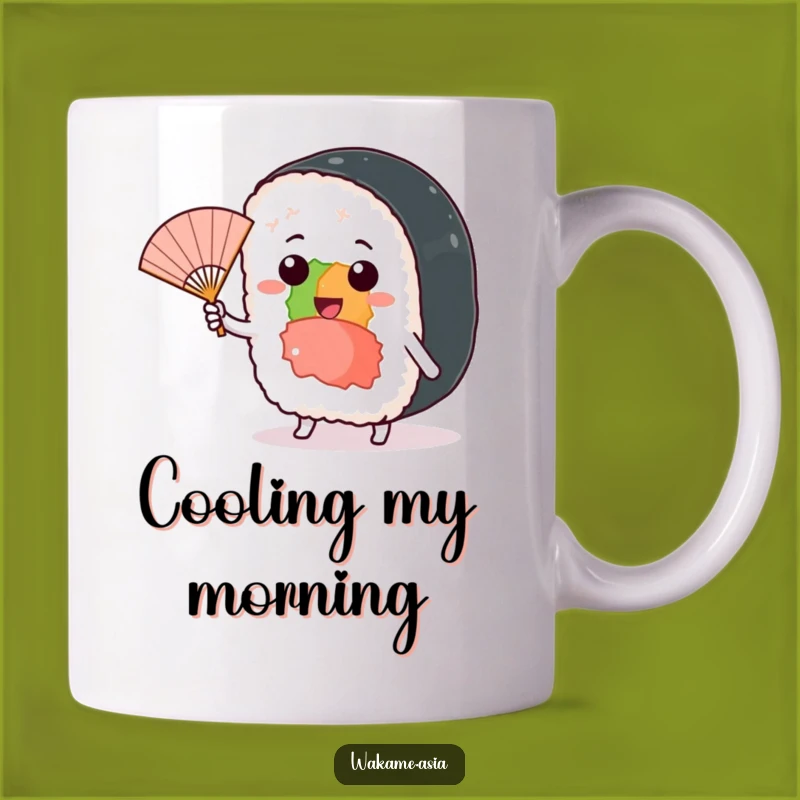 Funny Sushi Roll Fan Mug, Playful Breeze, Japanese Food Gift