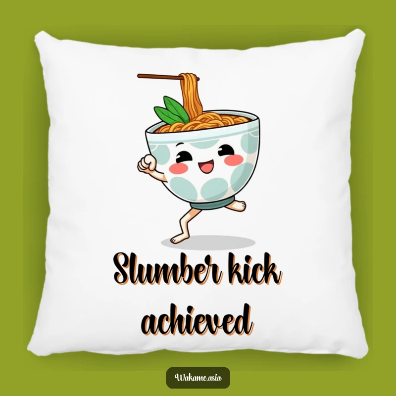 Funny Ramen Kick Pillow: Soft Noodle Bowl's Martial Arts Comfort Gift