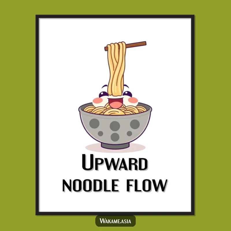 Funny Ramen Digital Art Print, Noodle Slurp, Foodie Fun Gift