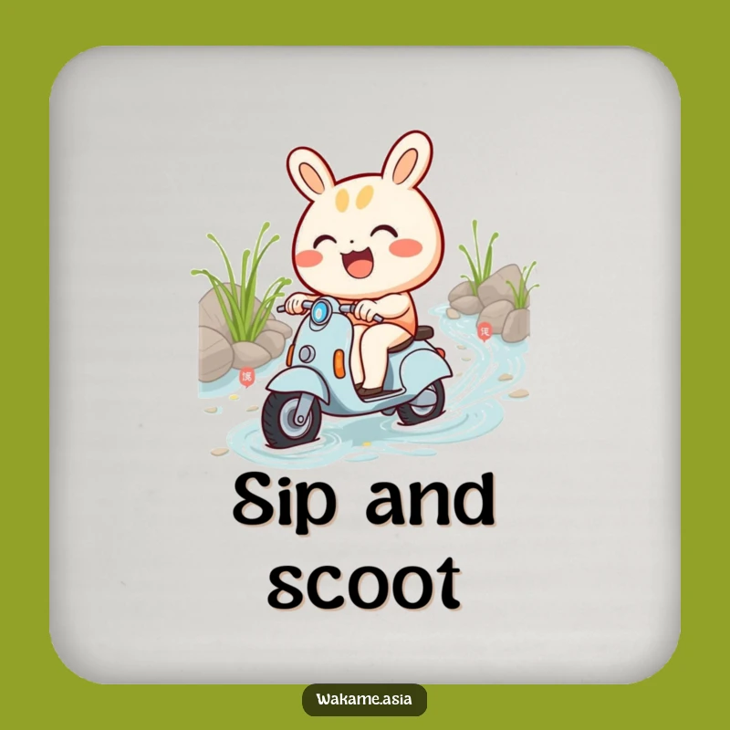 Funny Bao Bun Coasters (Set of 4), Scooter Fun, Noodle Decor Gift