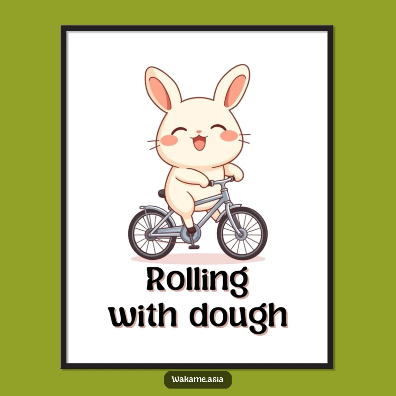 Funny Bao Bun Bicycle Poster: Add Whimsical Charm and Humor to Your Walls.