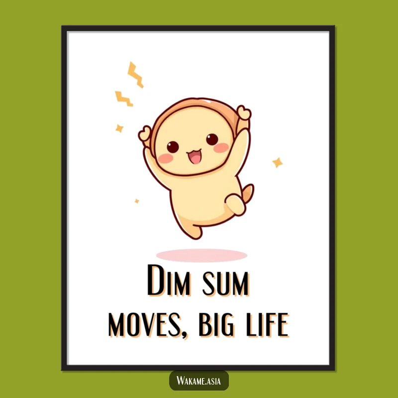 Funny Free Printable Wall Art: Acrobatic Dim Sum Character - Downloadable Decor