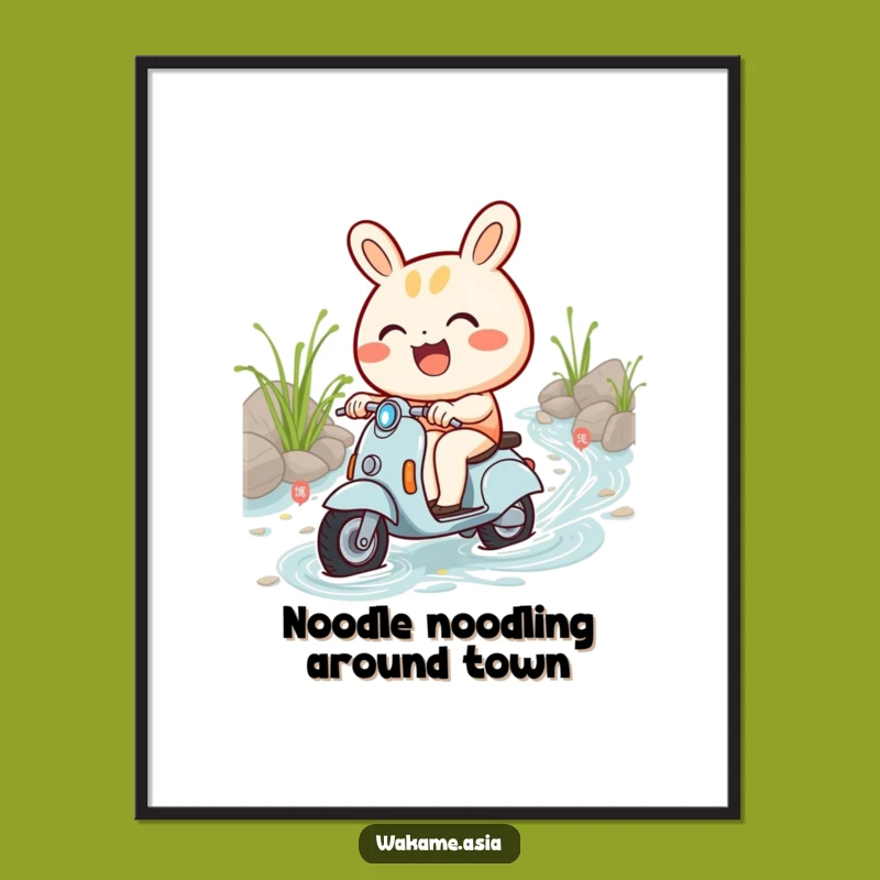 Funny Bao Bun Art: Free Printable Scooter Ride for Whimsical Decor