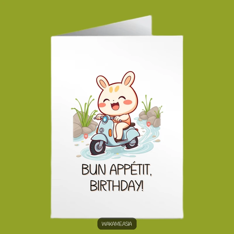 Funny Bao Bun Birthday Card: Free Printable Scooter Ride for Joyful Wishes