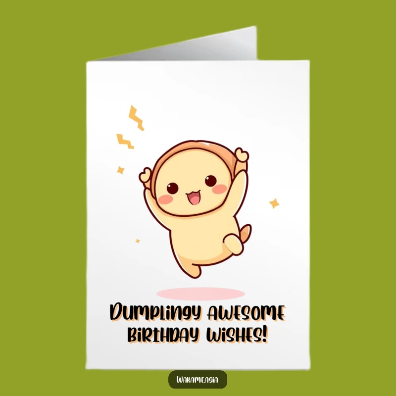 Free Printable Birthday Card: Funny Dim Sum Acrobat Flip - Downloadable Gift