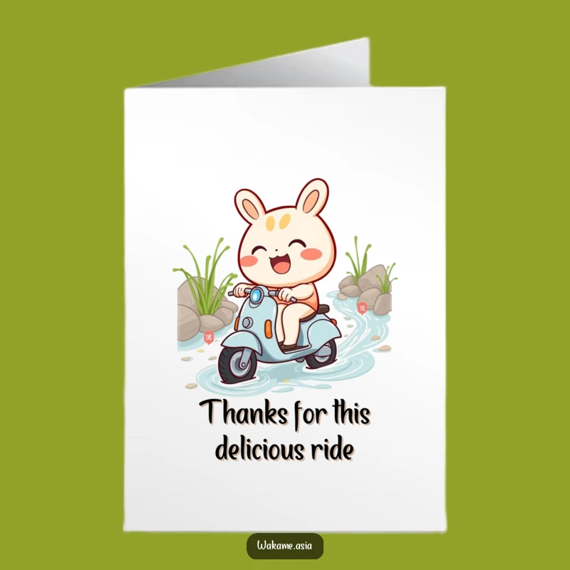 Funny Bao Bun Thank You Card: Free Printable Scooter Ride for Gratitude