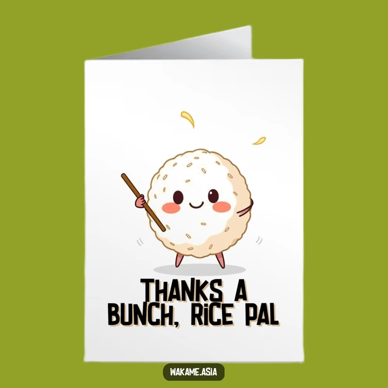 Free Printable Thank You Card: Humorous Rice Ball Juggling Chopsticks, Downloadable Gift