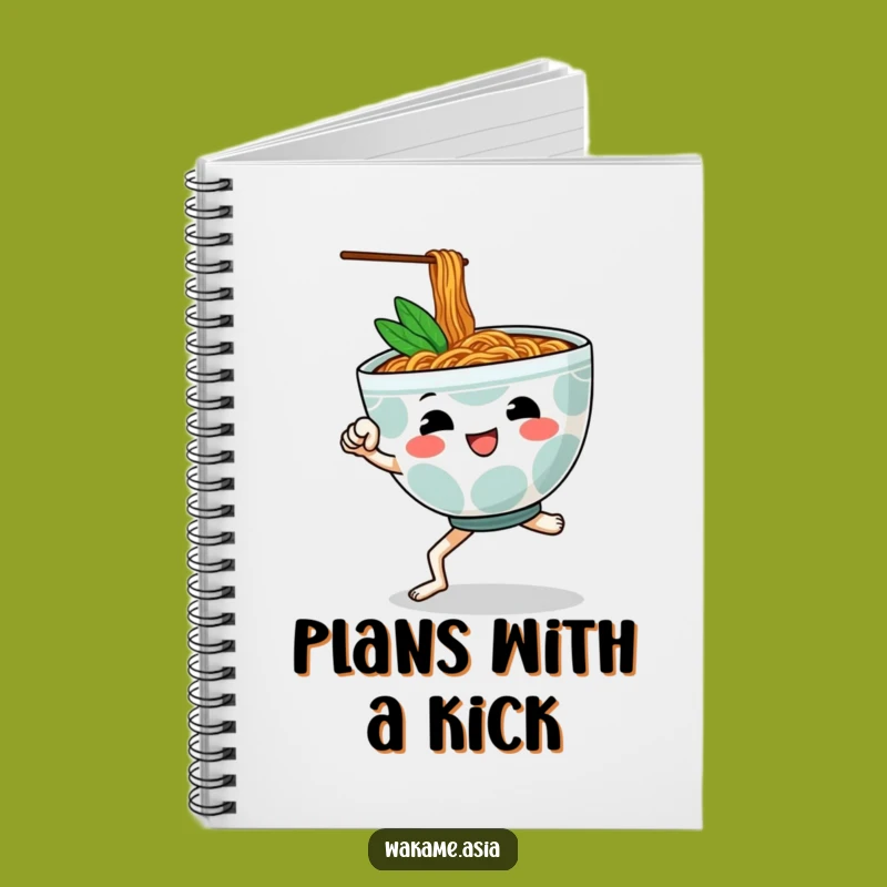 Funny Ramen Kick Notebook: Anthropomorphic Bowl's Martial Arts Journal Gift