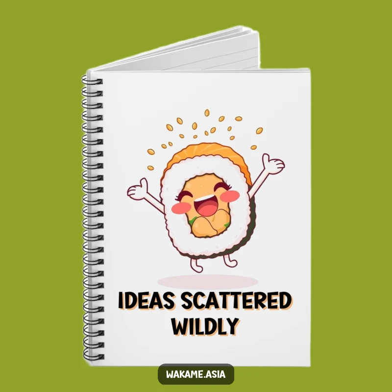 Funny Sushi Roll Cartwheel Notebook: Excited Nori Roll's Energetic Journal Gift