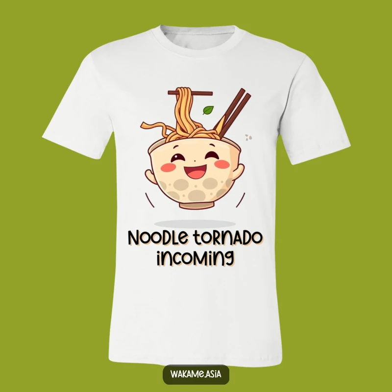 Funny Ramen Bowl Noodle Spin T-Shirt - Comical Cartoon Foodie Apparel Gift