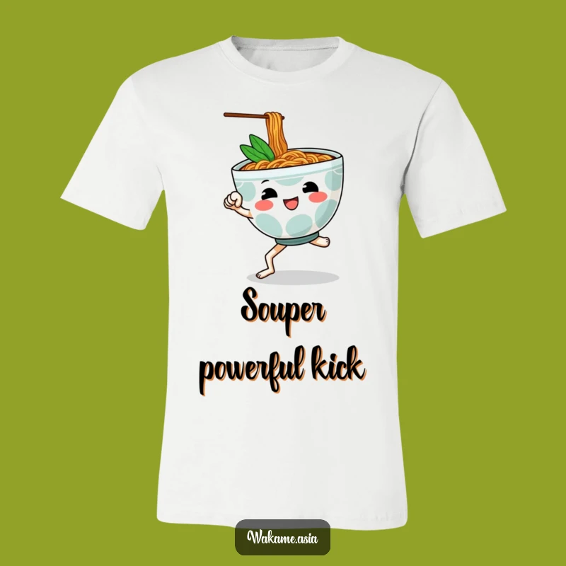 Funny Ramen Kick T-Shirt: Anthropomorphic Bowl's Martial Arts Power Graphic Gift