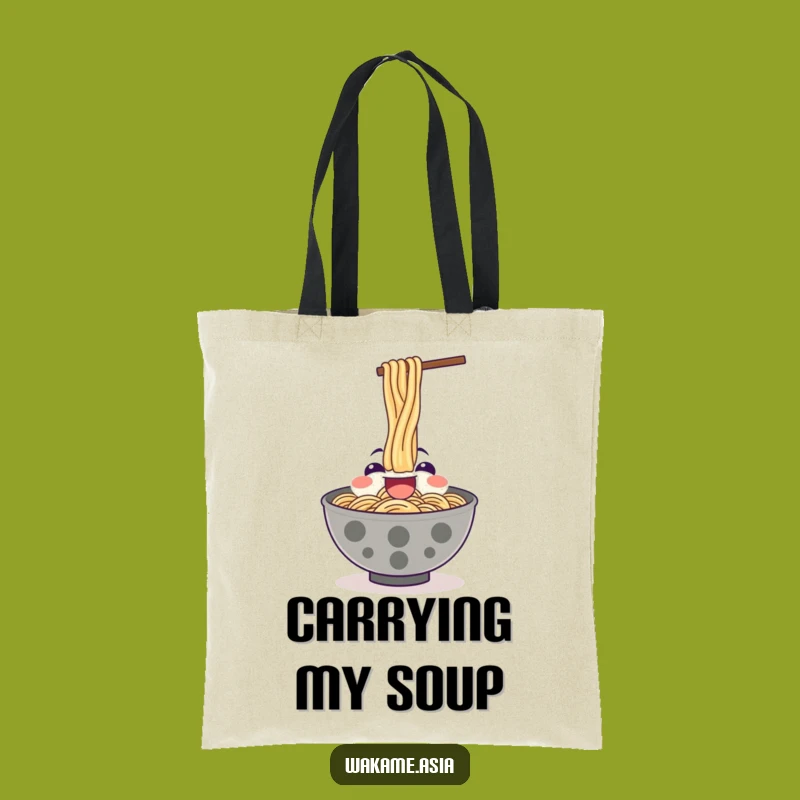 Funny Ramen Tote Bag, Noodle Slurp, Foodie Style Gift